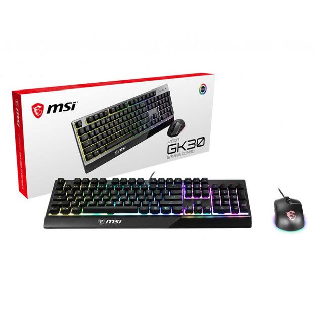 Klaviatūra + pelė komplektas KEYBOARD +MOUSE/VIGOR GK30 COMBO US MSI