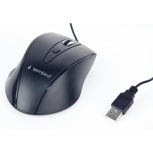 Kompiuterinė pelė laidinė MOUSE USB OPTICAL/BLACK MUS-4B-02 GEMBIRD