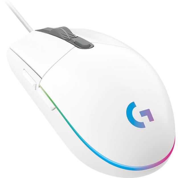 Kompiuterinė pelė laidinė MOUSE USB OPTICAL G102 LIGHTSY/WHITE 910-005824 LOGITECH