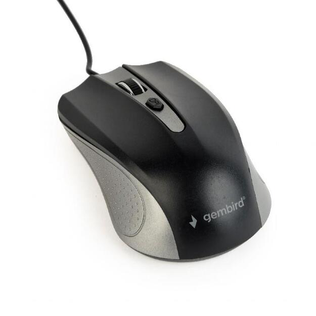 Kompiuterinė pelė laidinė MOUSE USB OPTICAL GREY/BLACK/MUS-4B-01-GB GEMBIRD