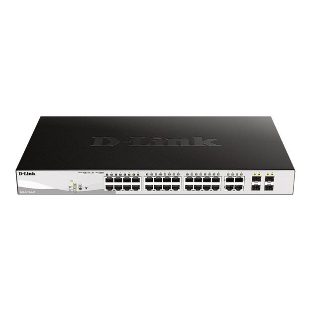Komutatorius D-LINK 24-Port Layer2 PoE Gigabit Smart Managed dlink green 3.0 24x 10/100/1000Mbit/s TP PoE Port with 802.3at up to 30 Watt