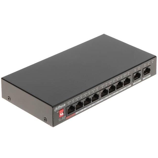 Komutatorius |DAHUA|PFS3010-8ET-96-V2|Desktop/pedestal|PoE ports 8|96 Watts|DH-PFS3010-8ET-96-V2