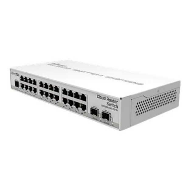 Komutatorius MIKROTIK CRS326-24G-2S+IN 24xGig LAN 2xSFP+ Dual boot Desktop case managed switch