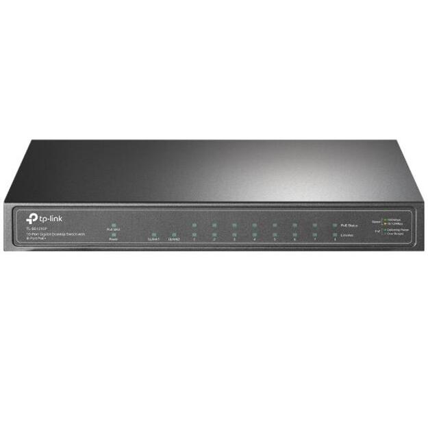 Komutatorius TP-LINK TL-SG1210P Desktop 9x10Base-T 100Base-TX 1000Base-T 1xSFP PoE+ ports 8