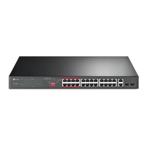 Komutatorius TP-LINK TL-SL1226P Desktop 24x10Base-T 100Base-TX 2x10Base-T 100Base-TX  1000Base-T PoE+ ports 24