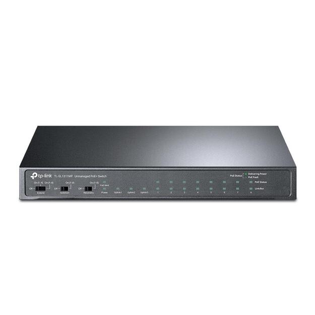 Komutatorius TP-LINK TL-SL1311MP 1x10Base-T 100Base-TX PoE+ ports 8 124W