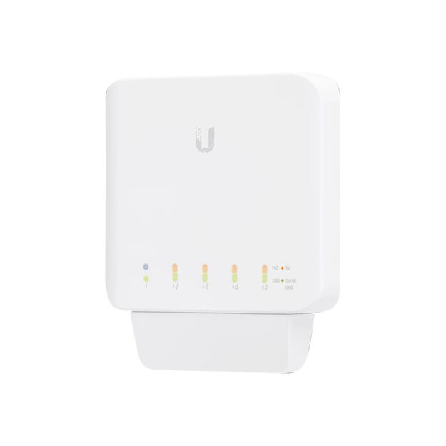 Komutatorius UBIQUITI USW-Flex Ubiquiti USW-Flex 5 x Gigabit UniFi switch (1x PoE In, 4x PoE+/48V PoE out 46W)