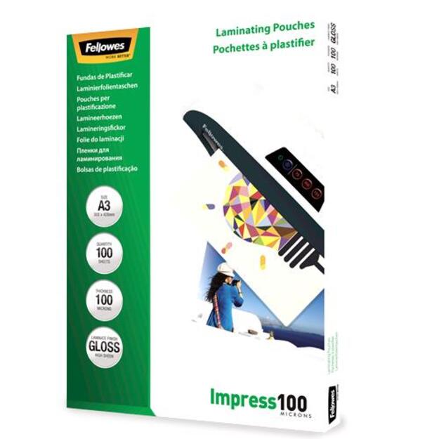 Laminavimo vokelis GLOSSY/A3 100 100PCS 5351205 FELLOWES