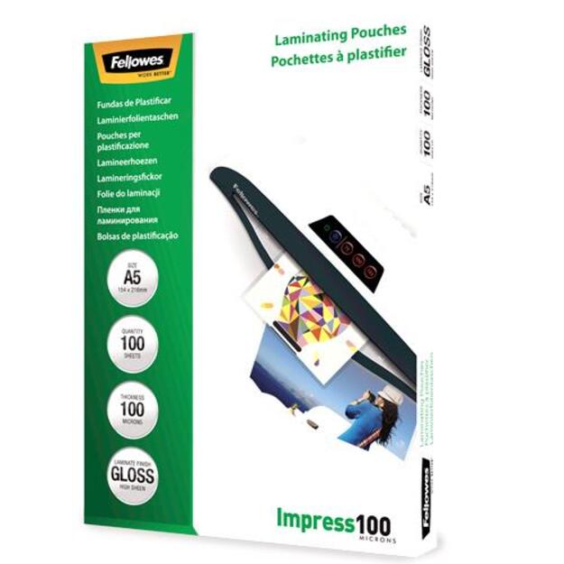 Laminavimo vokelis GLOSSY/A5 100 100PCS 5351002 FELLOWES