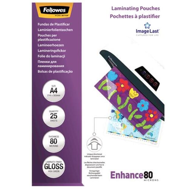 Laminavimo vokelis IMAGELAST/A4 80 25PCS 5396205 FELLOWES