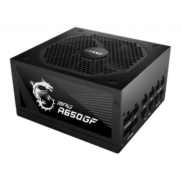 Power Supply|MSI|650 Watts|Efficiency 80 PLUS GOLD|PFC Active|MPGA650GF