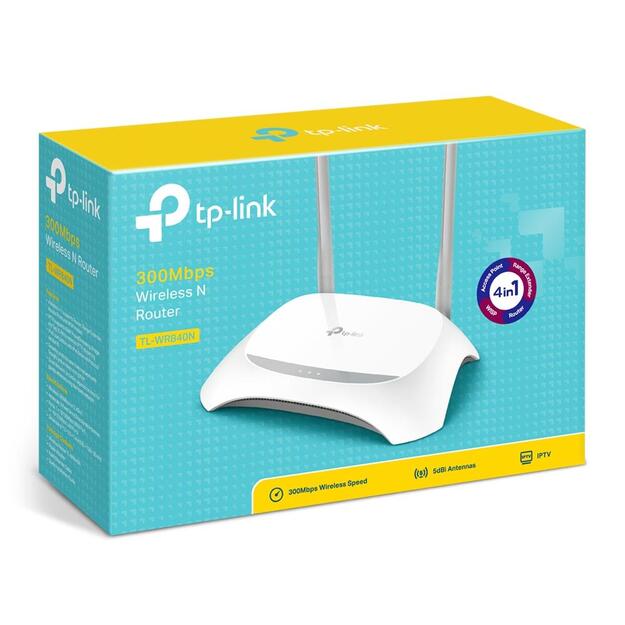 Maršrutizatorius TP-LINK 300Mbps 1 WAN 4x10 100M DHCP antennas 2 TL-WR840N