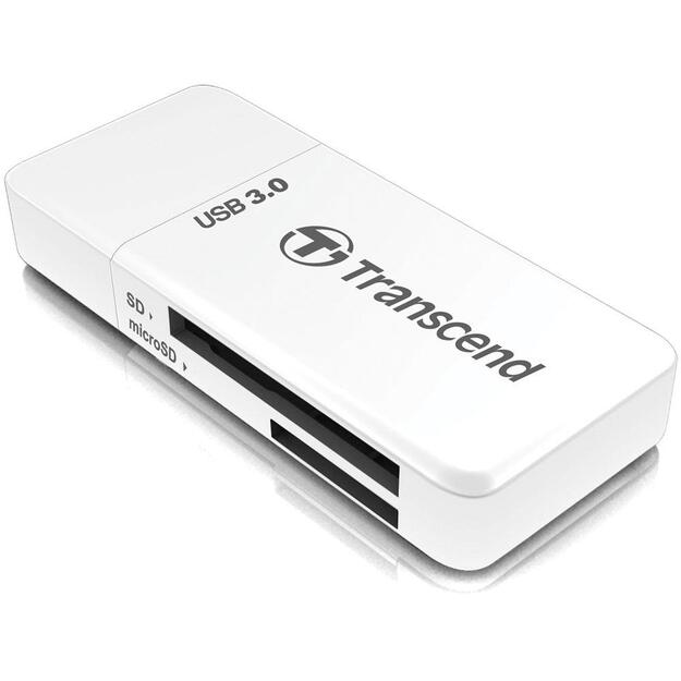 Atminties kortelių skaitytuvas MEMORY READER FLASH USB3.1/WHITE TS-RDF5W TRANSCEND