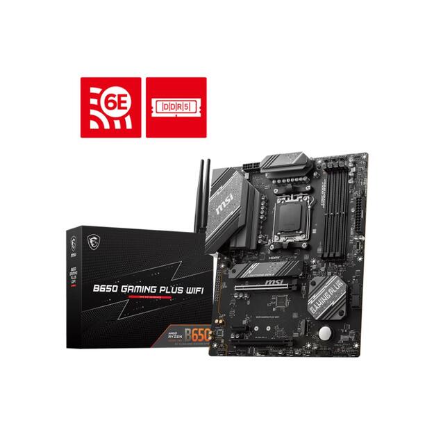 MSI B650 GAMING PLUS WIFI AMD B650 Supports AMD Ryzen 7000 Series Desktop Processors Support HDMITM 2.1 with HDR 1x DP Socket AM5