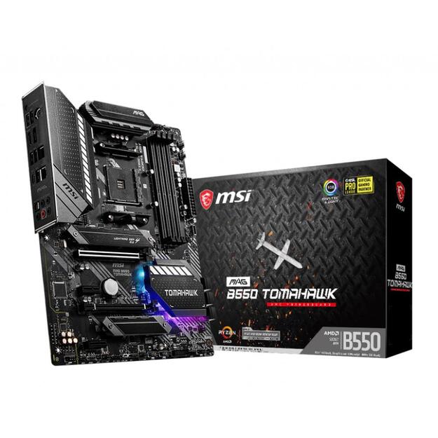 MSI MAG B550 TOMAHAWK ATX MB 4xDDR4 up to 128GB 1xPCIe 4.0/ 3.0 x16 slot 6xSATA 6Gb/s ports 2xM.2 slots