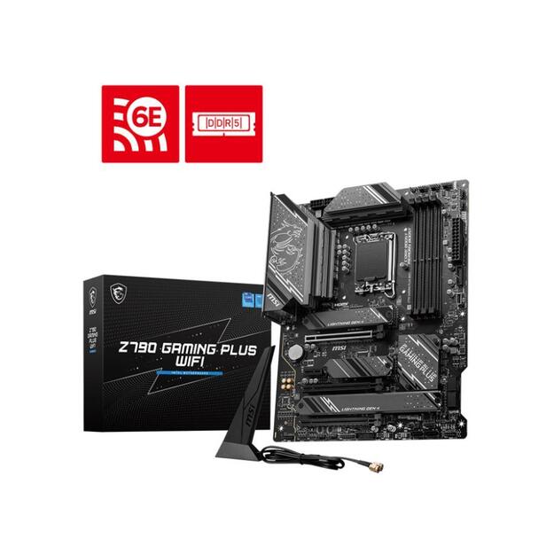 MSI Z790 GAMING PLUS WIFI DDR5 LGA1700 ATX MB PCIe x16 HDMI 4xSATA