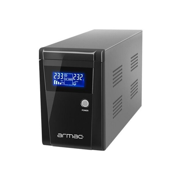 Nepertraukiamo maitinimo šaltinis UPS ARMAC O/1000F/LCD OFFICE Line-Interactive 1000F LCD 3x SCHUKO 230V OUT, USB