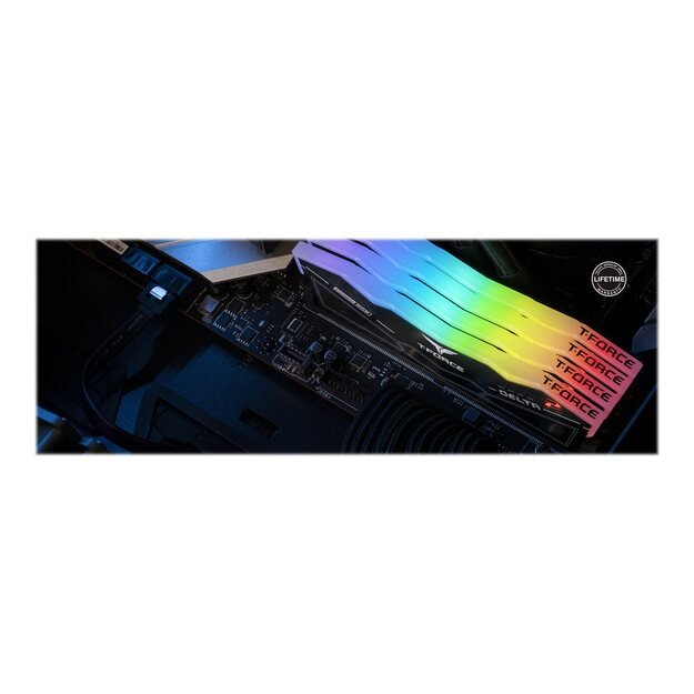 Operatyvioji atmintis (RAM) TEAMGROUP T-Force Delta RGB DDR5 32GB 2x16GB 6200MHz CL38 1.25V DIMM