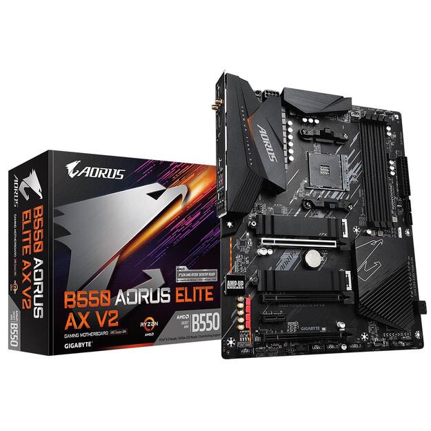 Pagrindinė plokštė GIGABYTE B550 AORUS ELITE AX V2 AM4 DDR4 2xM.2 4xSATA HDMI ATX MB