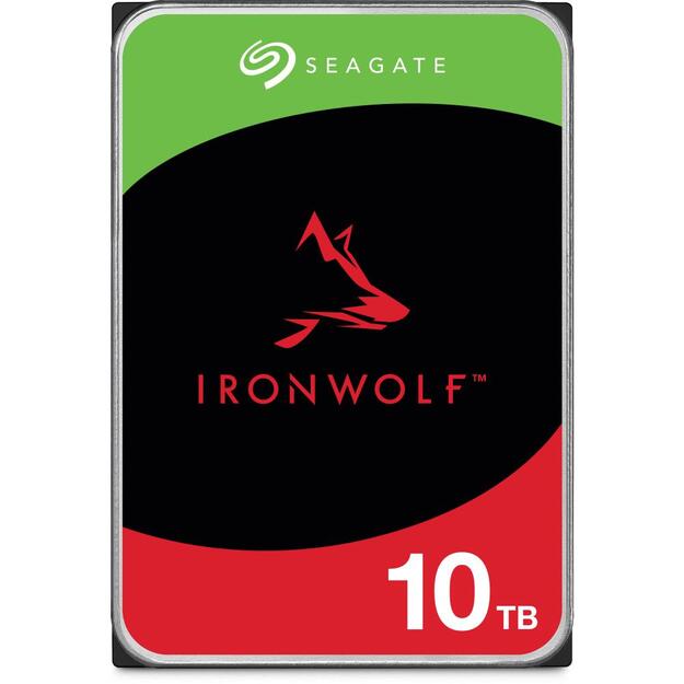 SEAGATE Ironwolf NAS HDD 10TB 7200rpm 6Gb/s SATA 256MB cache 89cm 3.5inch 24x7 CMR for NAS and RAID Rackmount Systems BLK