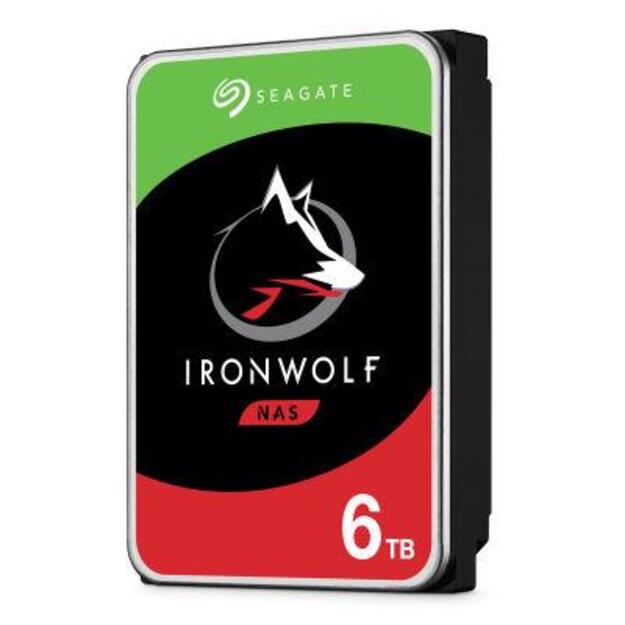 SEAGATE NAS HDD 6TB IronWolf 5400rpm 6Gb/s SATA 256MB cache 3.5inch 24x7 for NAS and RAID Rackmount systems BLK