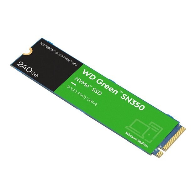 SSD|WESTERN DIGITAL|Green SN350|250GB|M.2|PCIe Gen3|NVMe|TLC|Write speed 1500 MBytes/sec|Read speed 2400 MBytes/sec|2.38mm|TBW 40 TB|MTBF 1000000 hours|WDS250G2G0C