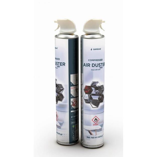 Suspaustas oras valymui COMPRESSED AIR DUSTER 750ML/CK-CAD-FL750-01 GEMBIRD