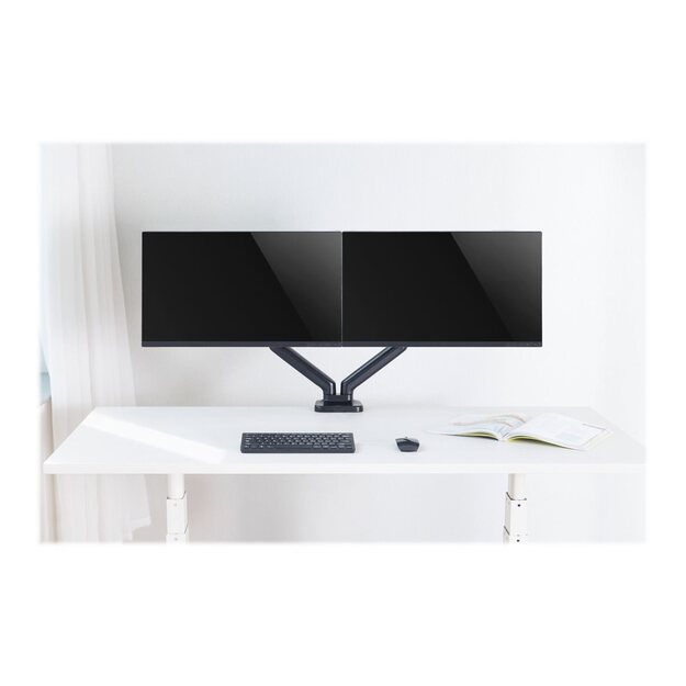 TECHLY Double Monitor Desk Stand 17-32inch with Gas Spring Black