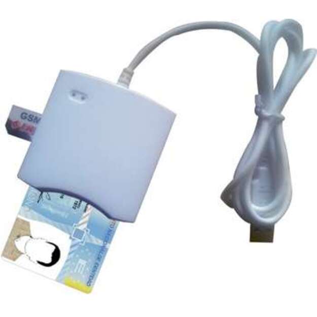 Asmens tapatybės kortelių skaitytuvas USB PC SC SMART CARD READER N68 WHITE