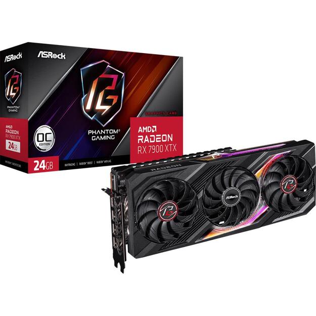 Vaizdo plokštė ASROCK AMD Radeon RX 7900 XTX Phantom Gaming 24GB OC GDDR6 384-bit 3xDP 1xHDMI