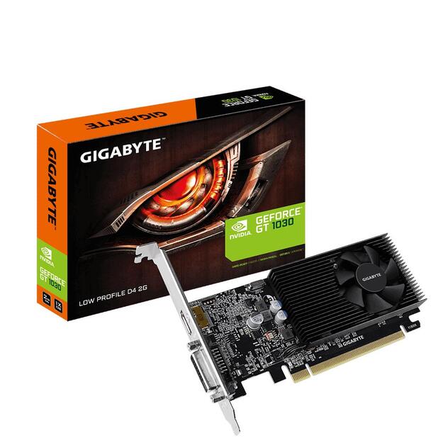 Vaizdo plokštė GIGABYTE|NVIDIA GeForce GT 1030|2 GB|64 bit|PCIE 3.0 16x|GDDR4|Memory 2100 MHz|GPU 1177 MHz|Single Slot Fansink|1xDVI|1xHDMI|GV-N1030D4-2GL
