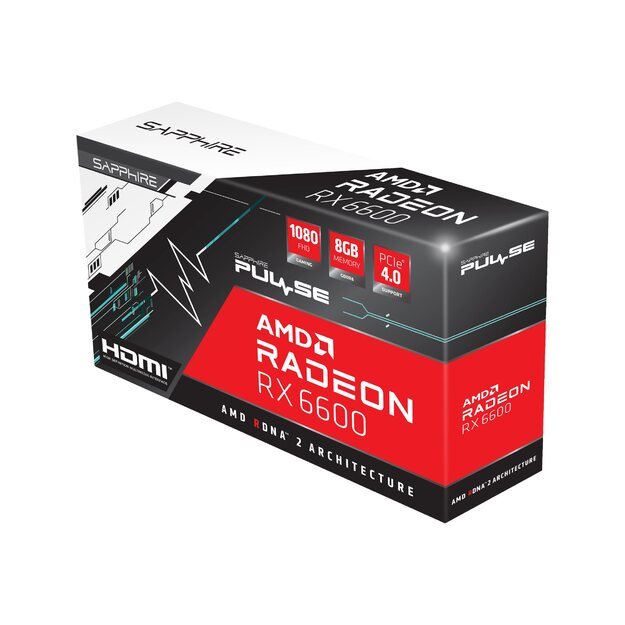 SAPPHIRE PULSE RADEON RX 6600 GAMING 8GB GDDR6 HDMI / TRIPLE DP