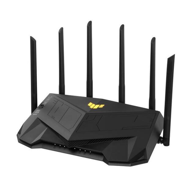 Wireless Router|ASUS|Wireless Router|6000 Mbps|Mesh|Wi-Fi 5|Wi-Fi 6|IEEE 802.11a|IEEE 802.11b|IEEE 802.11g|IEEE 802.11n|USB 3.2|4x10/100/1000M|1x2.5GbE|LAN \ WAN ports 1|Number of antennas 6|TUFGAMINGAX6000