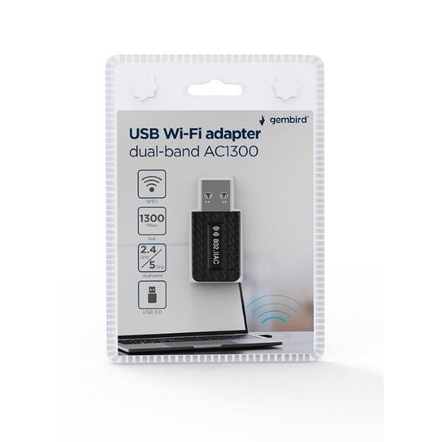 WRL ADAPTER 1300MBPS USB/DUALBAND WNP-UA1300-03 GEMBIRD
