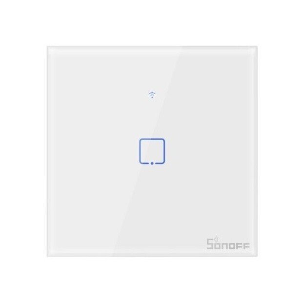 1-channel Wi-Fi smart wall touch switch with RF SONOFF T2EU1C-TX white