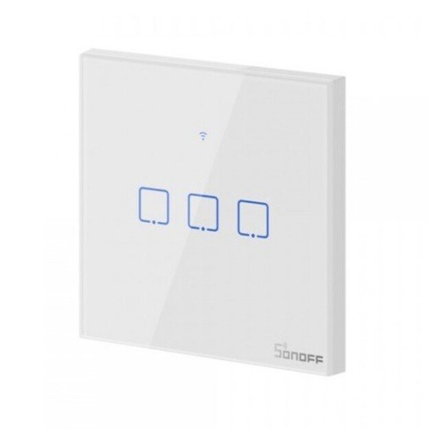 3-channel Wi-Fi smart wall touch switch SONOFF T0EU3C-TX white