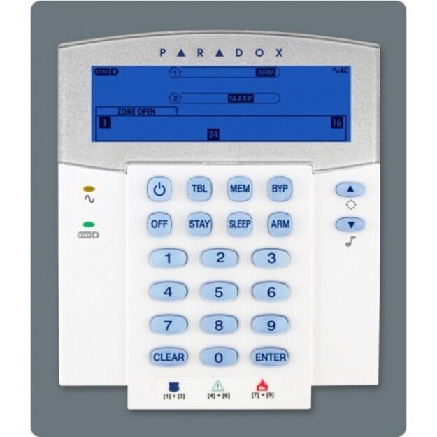 32 zonų ikoninė LCD apsaugos sistemos klaviatūra Paradox K35