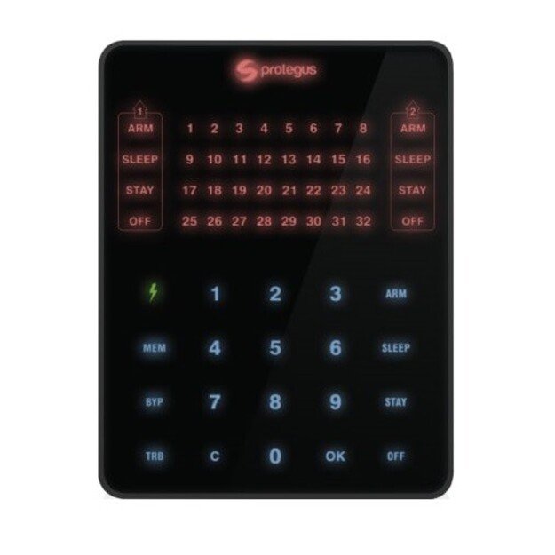 32 zonų sensorinė klaviatūra Trikdis Protegus SK232LED