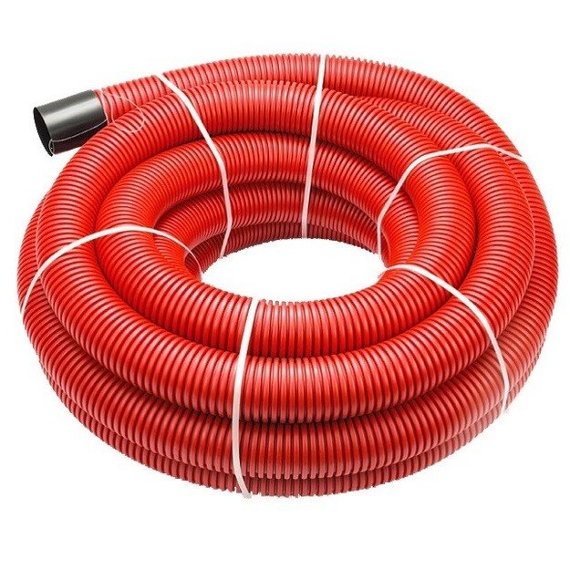 Flexible conduit with draw wire 50m D40mm red