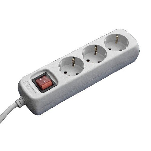 Electrical socket extension 4m 3-outlet grounded