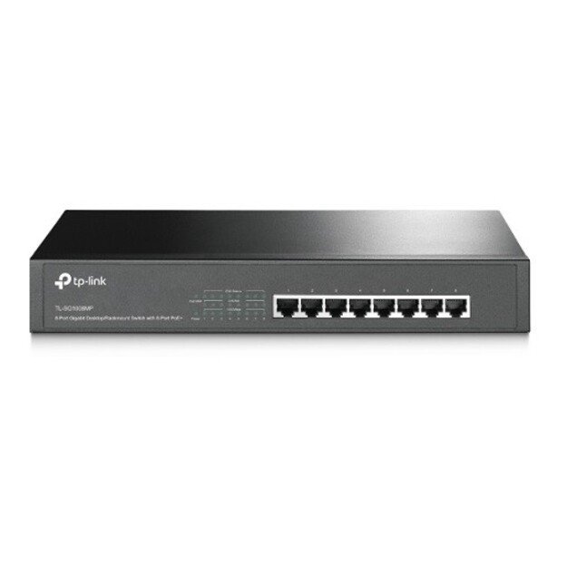 Komutatorius 19 spintai TP-Link TL-SG1008MP desktop 8x Gigabit PoE+