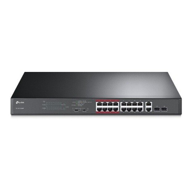 Komutatorius TP-Link TL-SL1218MP 16-port 10/100 + 2P Gigabit PoE+ SFP