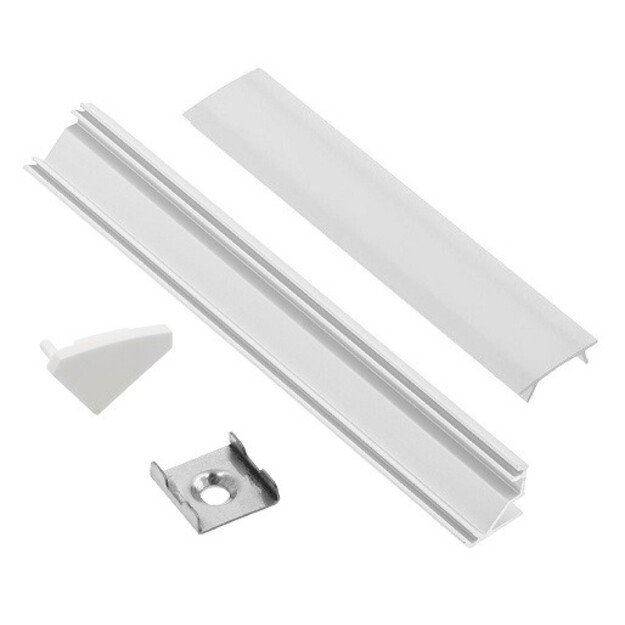 LED strip aluminium profile set 1m corner white Eurolight