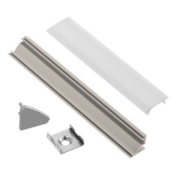 LED strip aluminium profile set 1m corner grey Eurolight