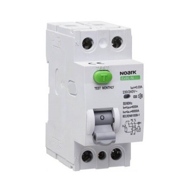 Residual current circuit breaker RCBO 2P 40A 30mA Ex9L-N Noark 108315