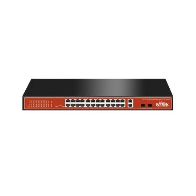 Tinklo komutatorius WI-TEK WI-PS526G 1000Mbps 24 PoE 2 Uplink 250W