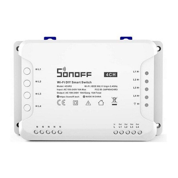 Wi-Fi išmanusis jungiklis 4 kanalų SONOFF 4CHR3