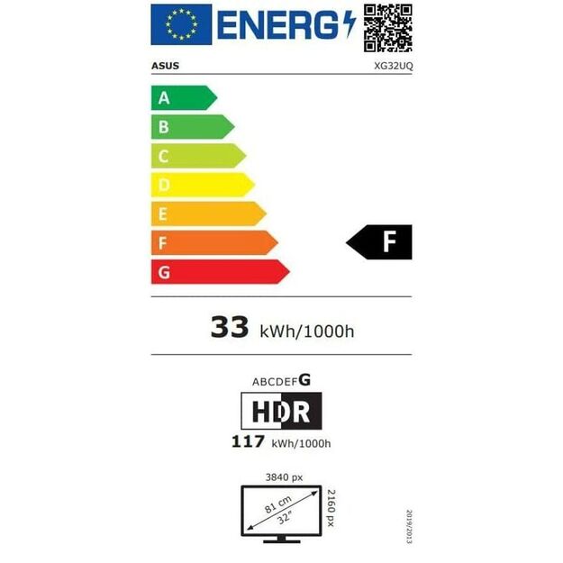 ASUS ROG Strix XG32UQ 32inch IPS WLED 4K AG 16:9 160Hz 1000:1 600cd/m2 2xHDMI DP 2xUSB 3.2 Type-A