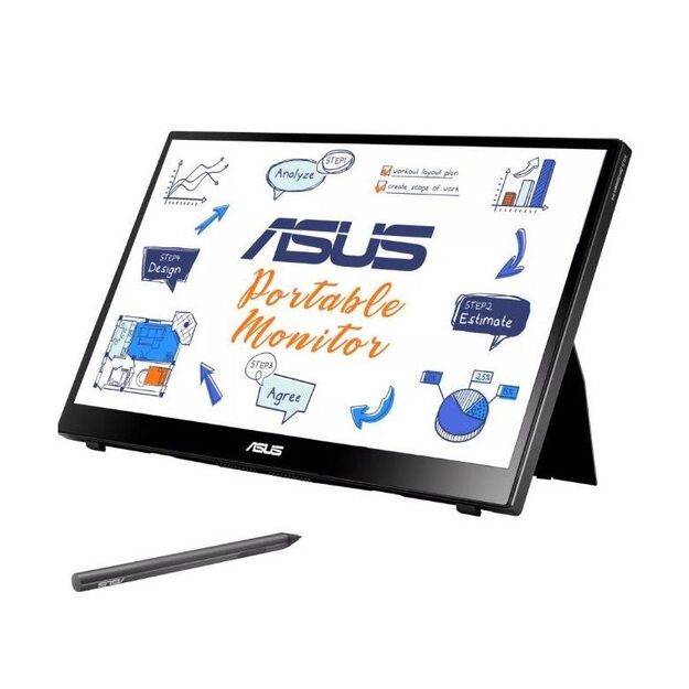 Monitorius ASUS ZenScreen Ink MB14AHD 14inch IPS 1920x1080 16:9 Touch Typ-C Micro HDMI Autorotation