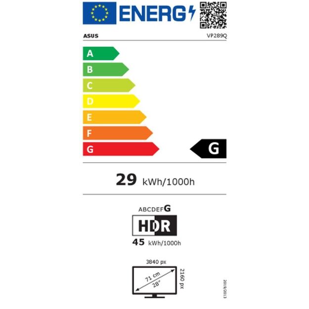 Monitorius ASUS VP289Q Eye Care Monitor 28inch IPS WLED 4K AG 16:10 60Hz 1000:1 350cd/m2 2xHDMI DP x2 2W
